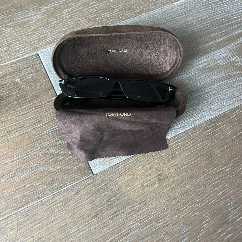 Tom Ford Black Sunglasses with Brown Case